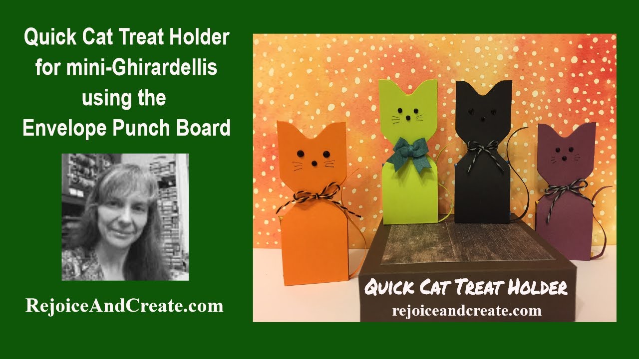 Mini Ghirardelli Cat Treat Holder using the Envelope Punch Board