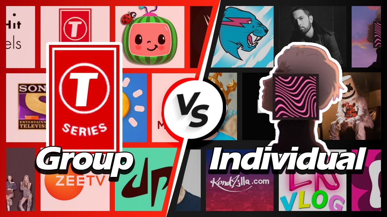 Group YouTubers Vs Individual YouTubers - Sub Count