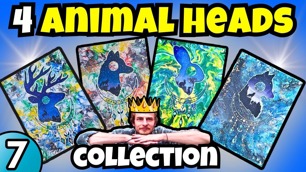 Magical Gallery #07 | Animal Spirit Heads &ndash; Glowing Silhouettes & Mixed Media Art