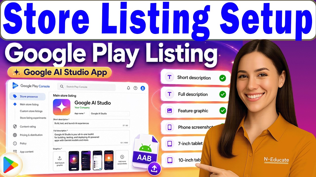 How to Create Google Play Store Listing for Google AI Studio Android App (Easy Tutorial)