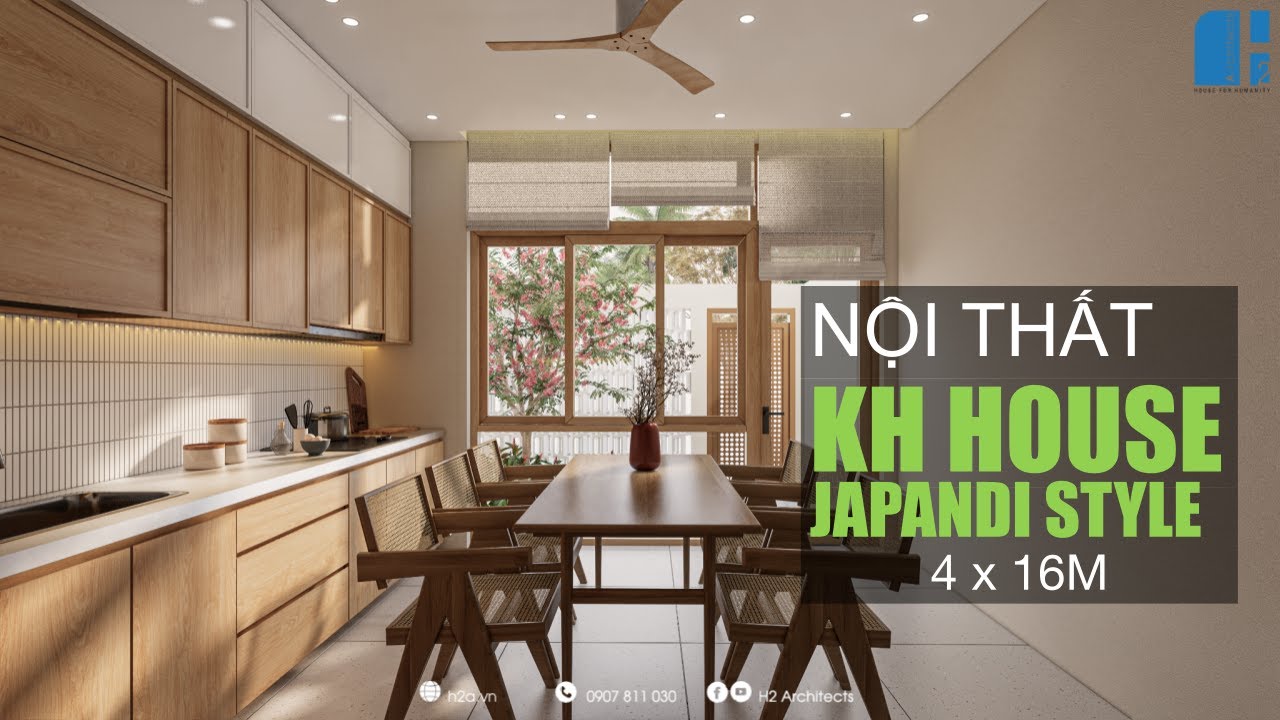 MẪU THIẾT KẾ NỘI THẤT NHÀ PHỐ 4M PHONG CÁCH JAPANDI -  XU HƯỚNG NỘI THẤT 2024-H2 Architects