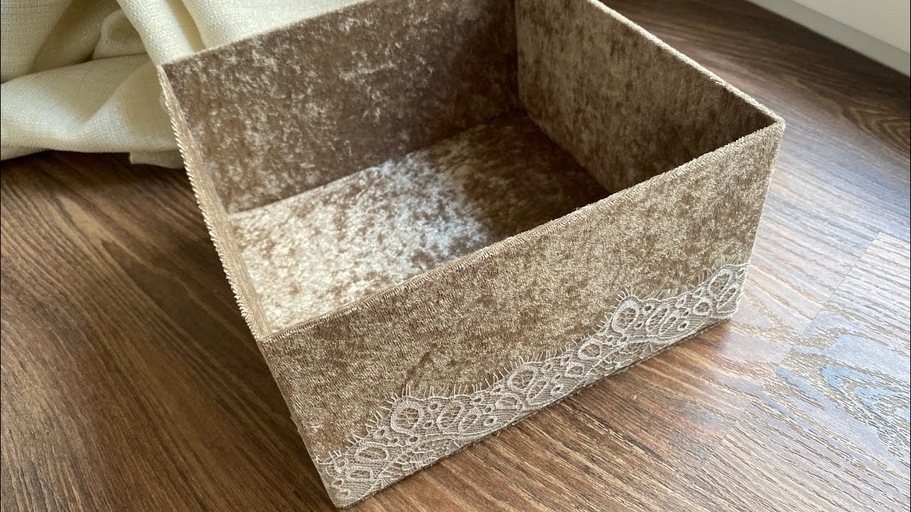 Квадратная коробка в бархате.  Урок 1-й🎁.  Gift box: lesson 1.