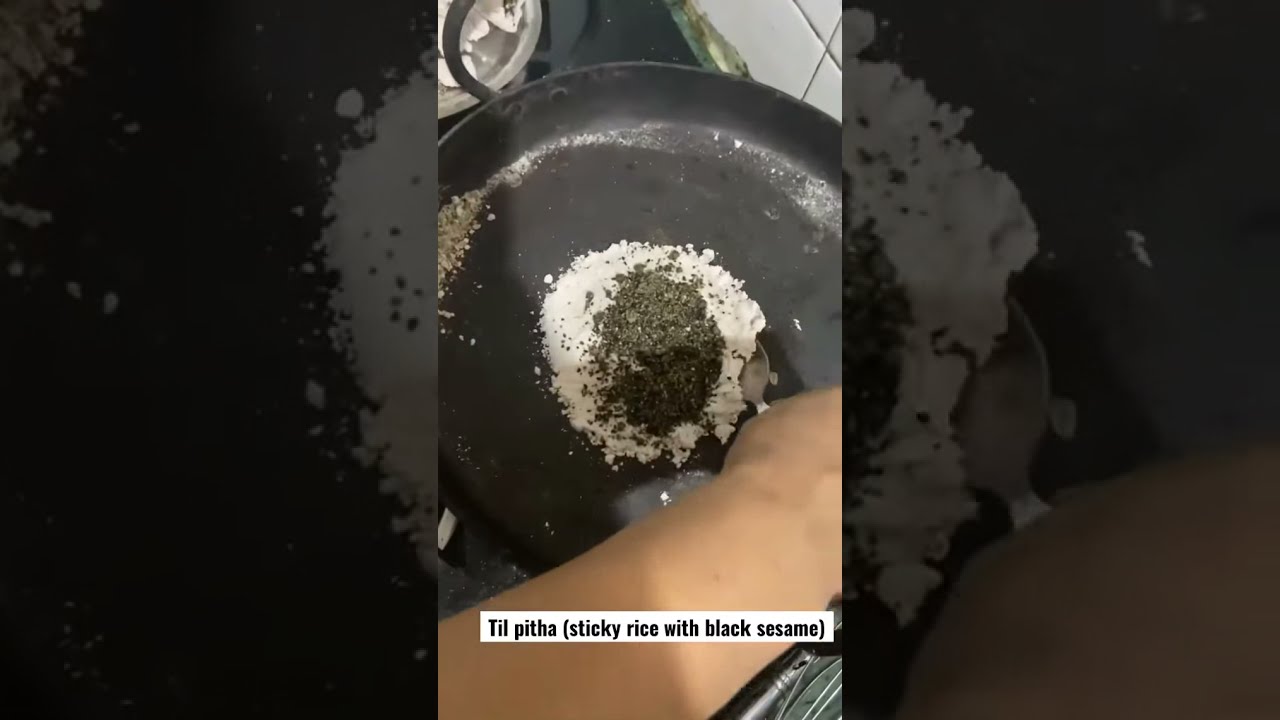 Til pitha (sticky rice powder with black sesame) | Bihu preparation