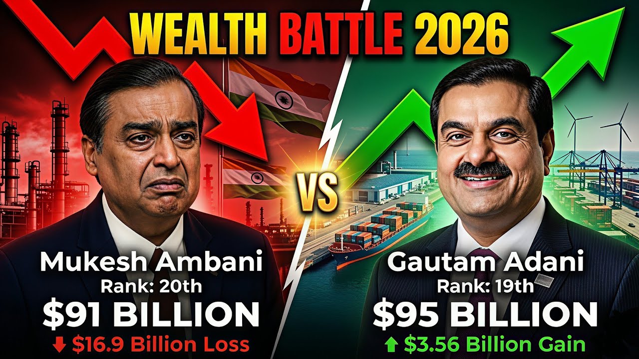 Ambani vs Adani 2026 🔥 Who is Winning India&rsquo;s Wealth War? ($91B vs $95B)