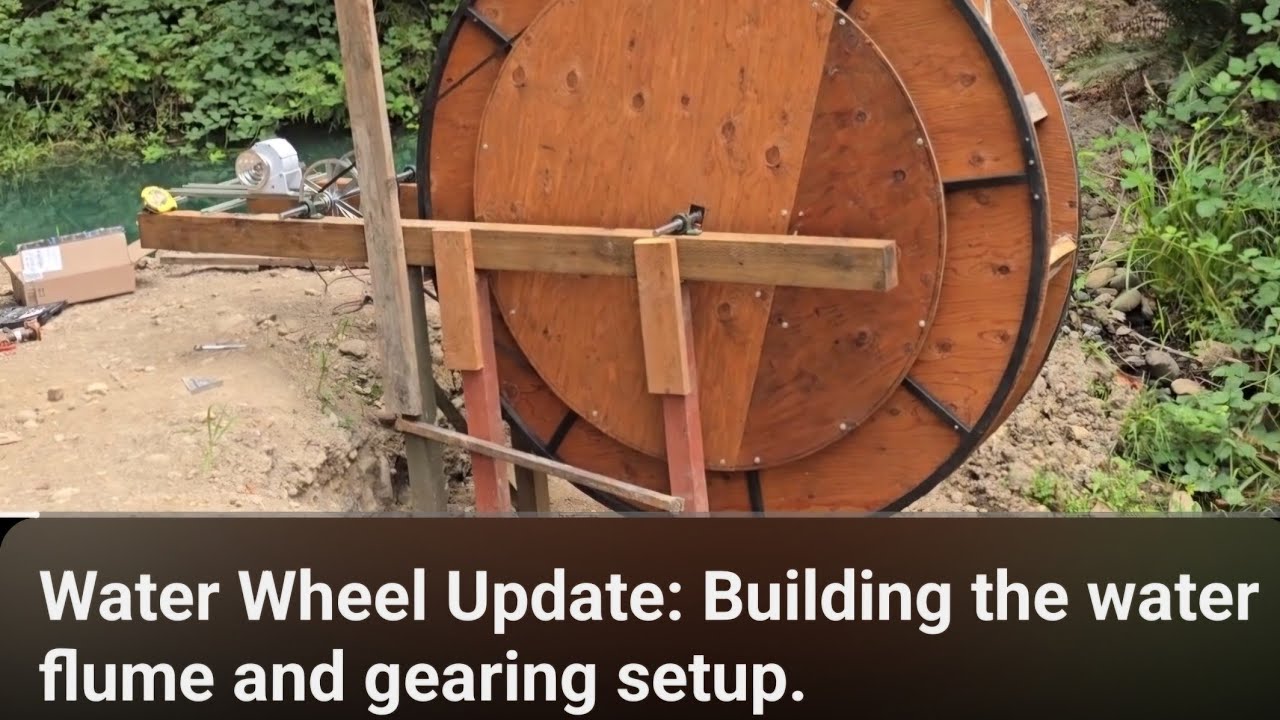 Water Wheel Generator Update: Building the water flume and gearing setup.