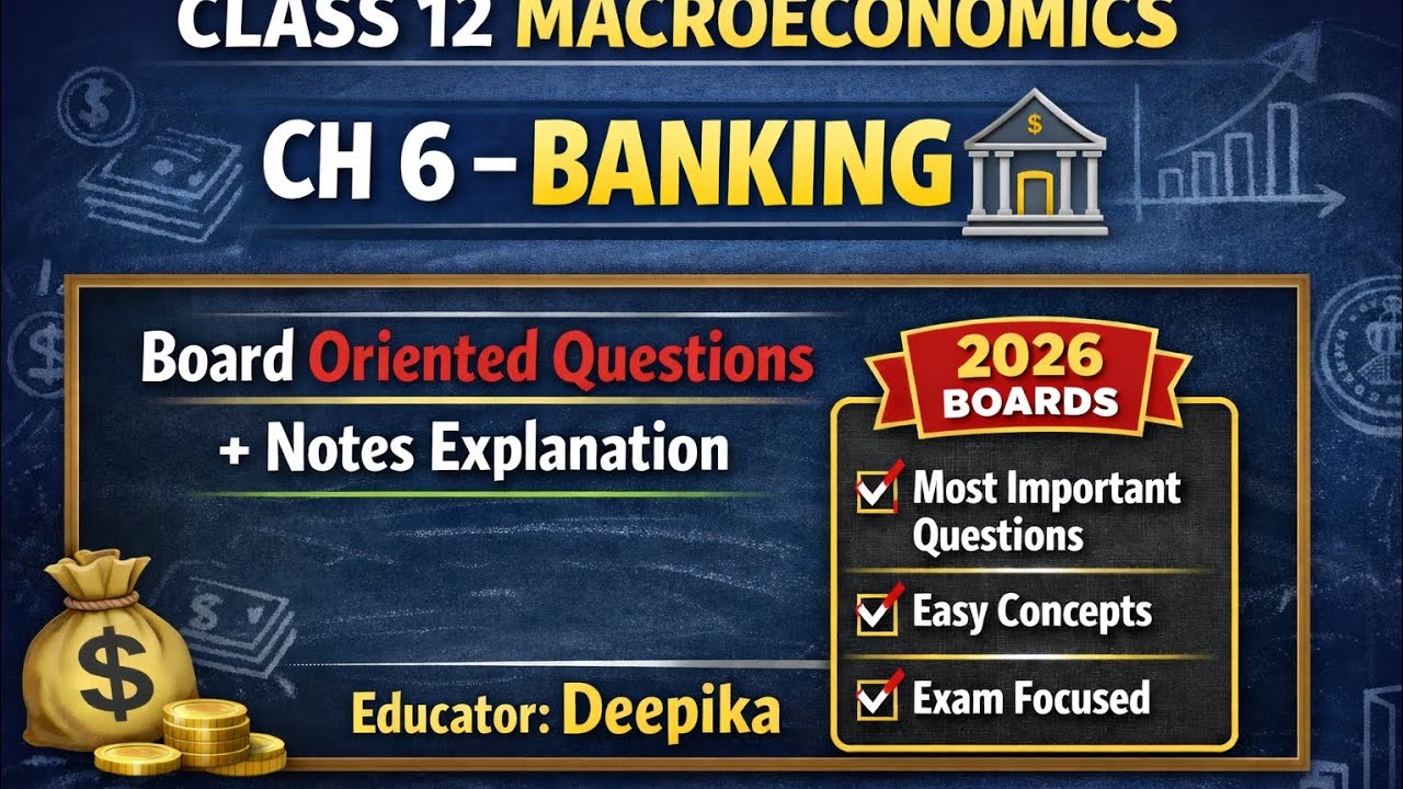 Chapter 6 Banking Full Explanation + Expected Board Questions | Class 12 Economics