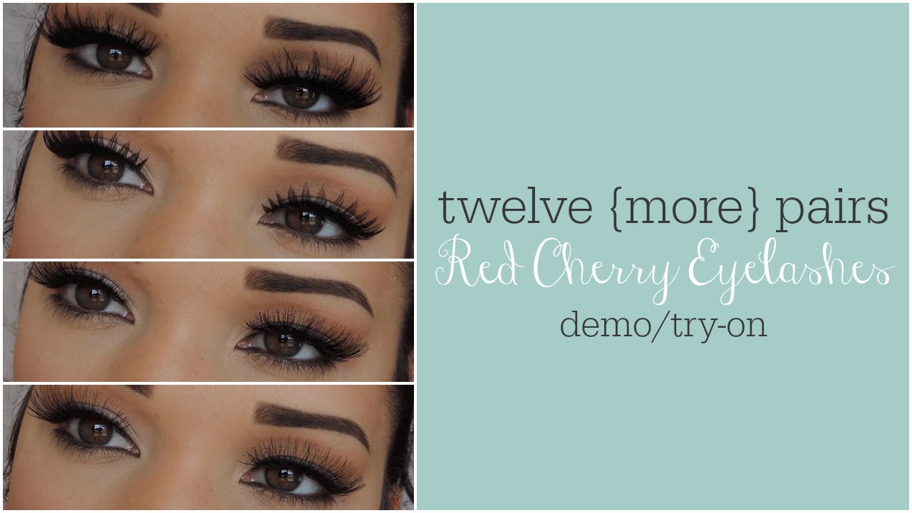 {12 MORE Pairs} Red Cherry Eyelashes Try-On/Demo