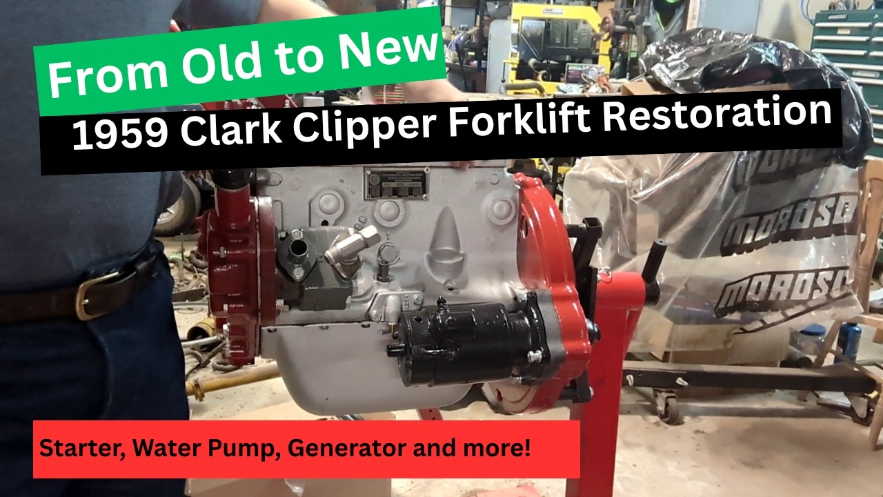 Vintage Engine Rebuild: Clark Clipper Forklift - Head Gasket, Starter & Generator Install!