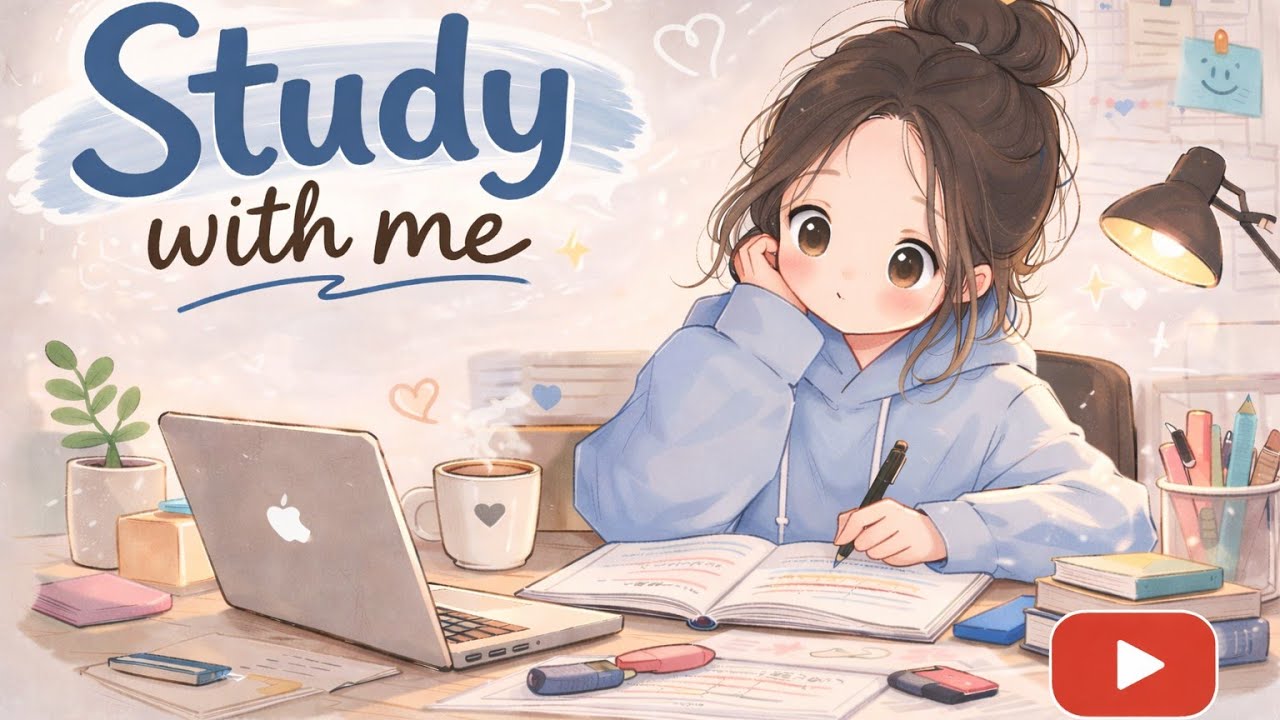 STUDY WITH ME 1hr | Background noise, no music | ASMR | motivation 
