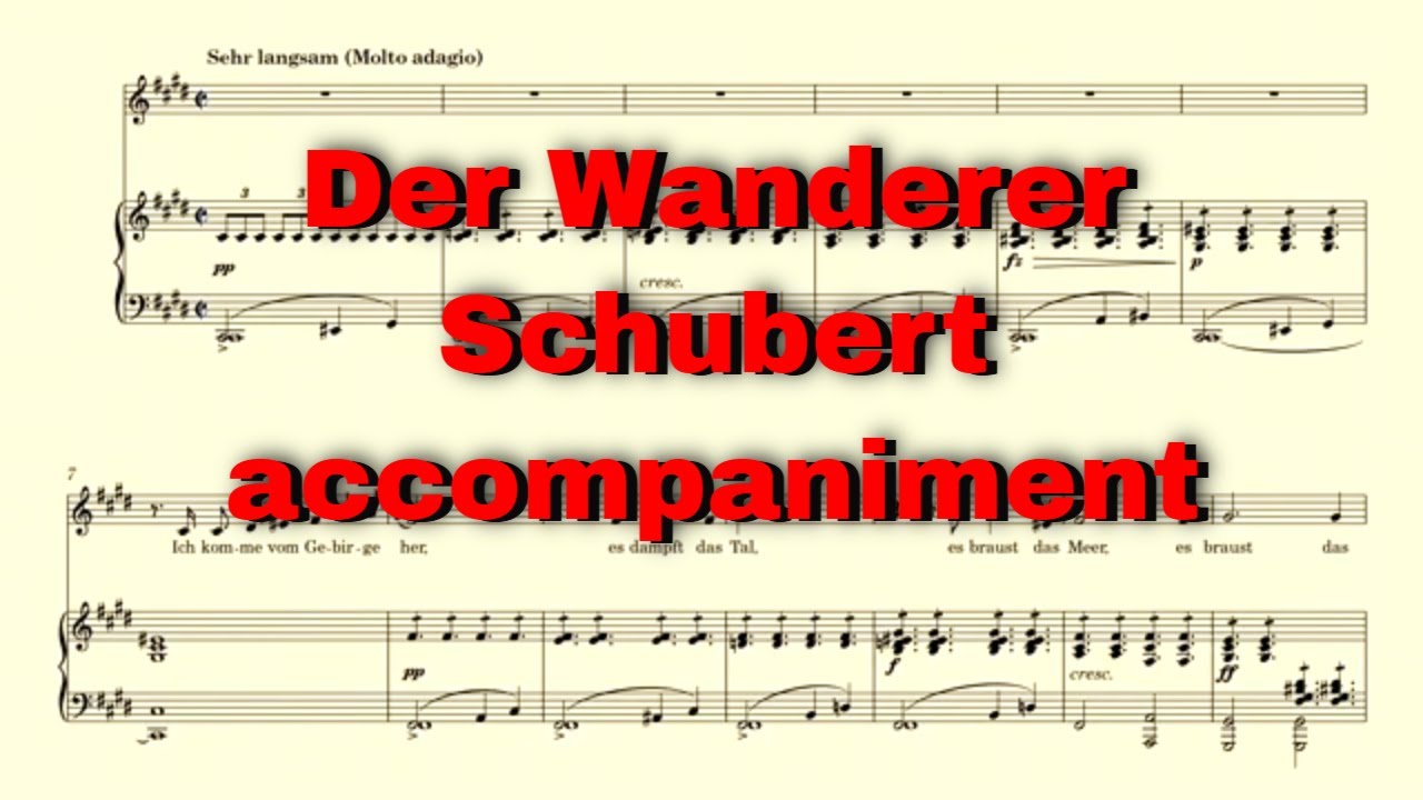 Der Wanderer accompaniment C# minor with score - Schubert