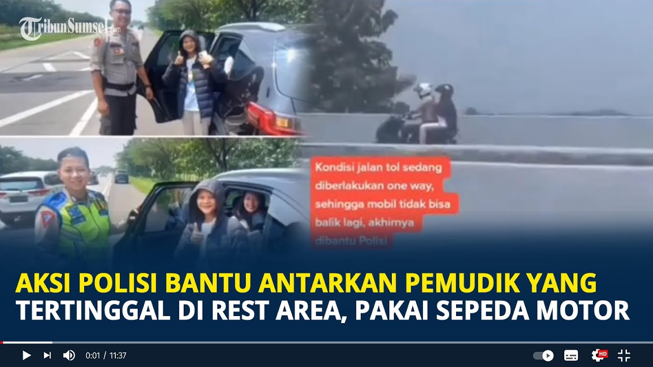 Aksi Polisi Bantu Antarkan Pemudik Tertinggal di Rest Area, Pakai Sepeda Motor di Jalan Tol Cipali