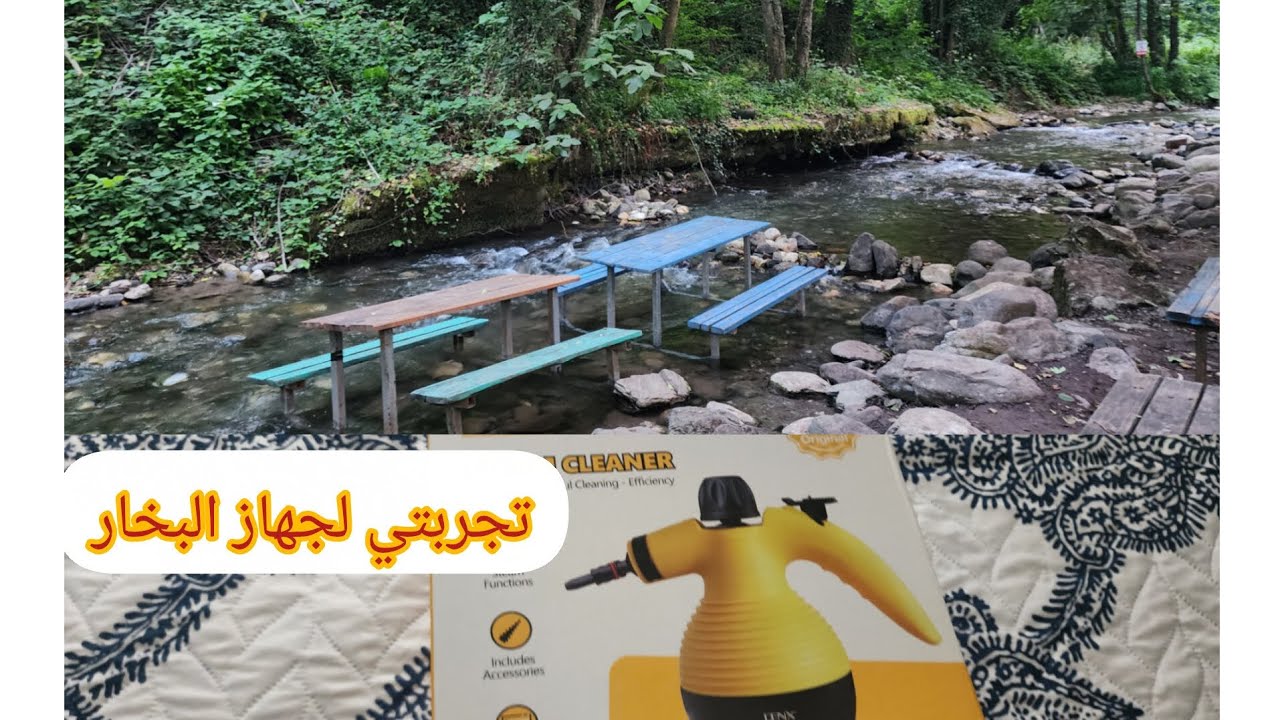 السيران السوري إلى النهر 🌺تجربتي لجهاز البخار في التنظيف ❤️اسهل طريقة لصينيةخضار ولحمة بالفرن
