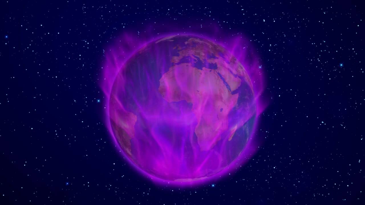 More Violet Fire Earth Visualization