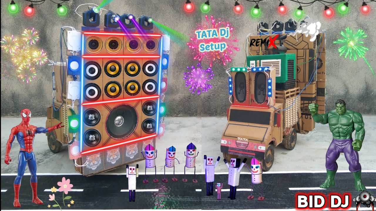 🆕 Mini Dj Truck loading At-New Home by cardboard making dj truck sharpy light big dj setup loading  