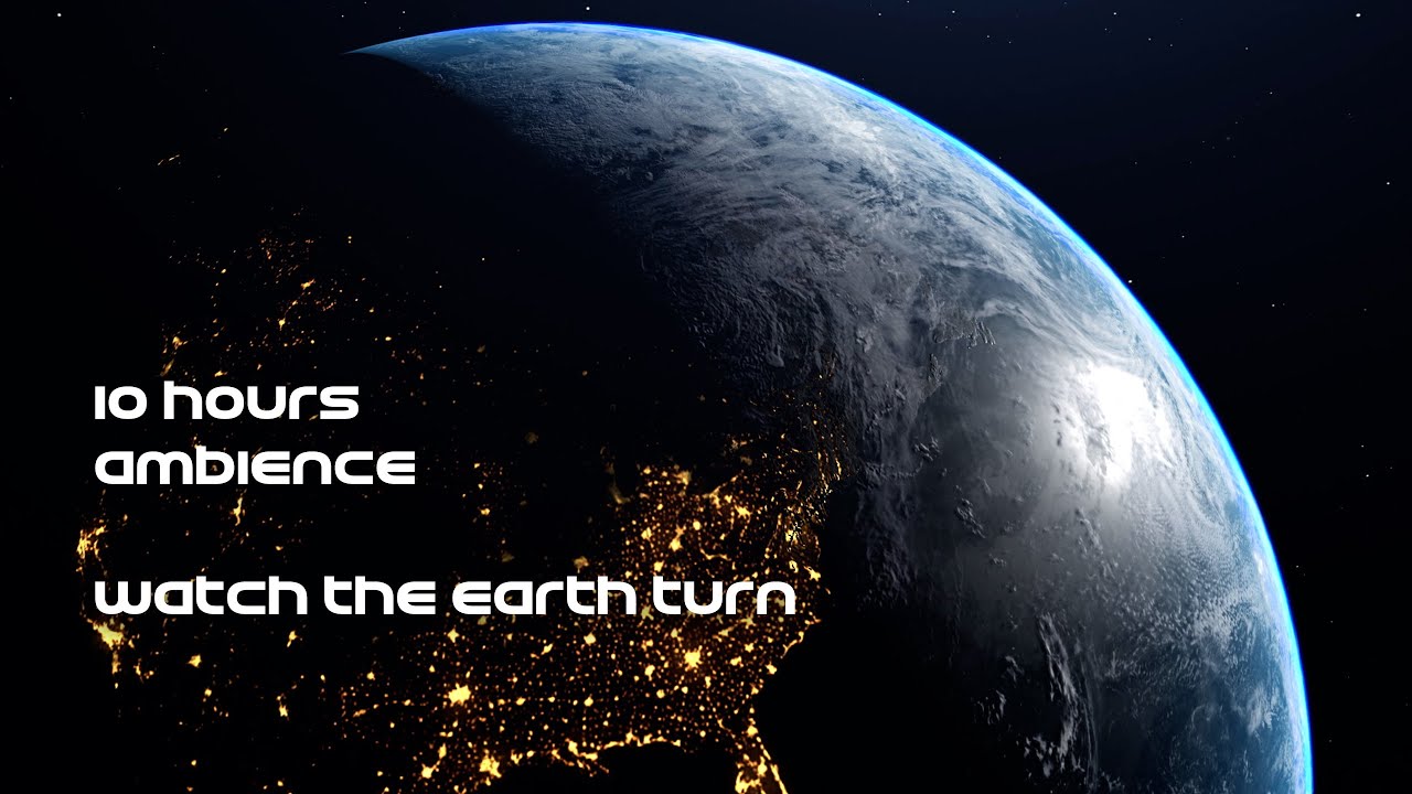Relax with 10 hours of Spaceship Ambience | Rotating Earth | Space Ambience