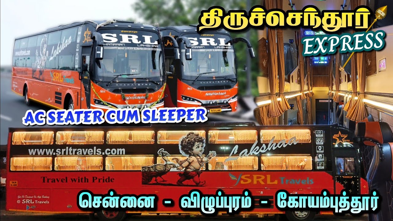 💥 Brand New BS-6 SRL Travels Seater Cum sleeper Bus Travel Vlog| Chennai Koyambedu - coimbatore|