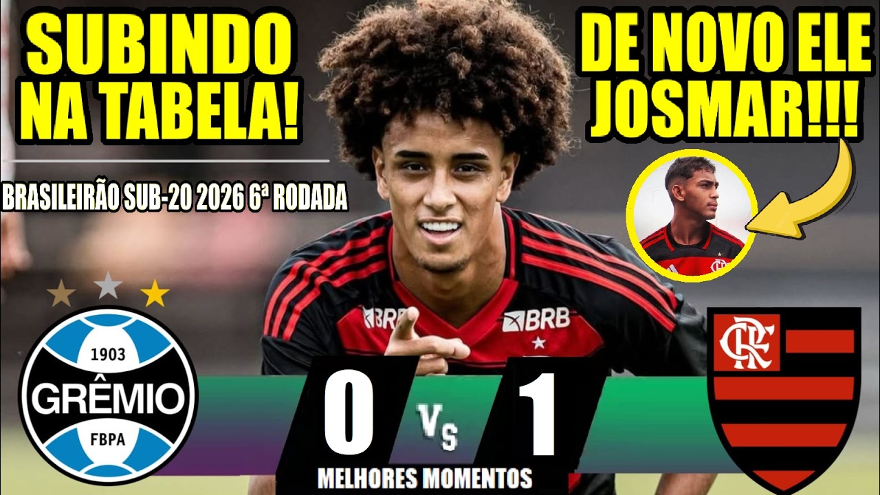 MELHORES MOMENTOS - GR&Ecirc;MIO 0x1 FLAMENGO - BRASILEIR&Atilde;O SUB-20 6&ordf; RODADA GOL JOSMAR