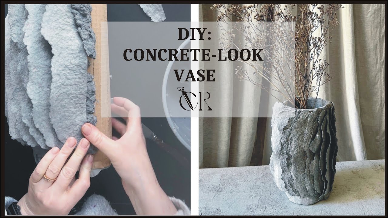 DIY: Crafting a Concrete-Look Vase Cover from Recycled Materials