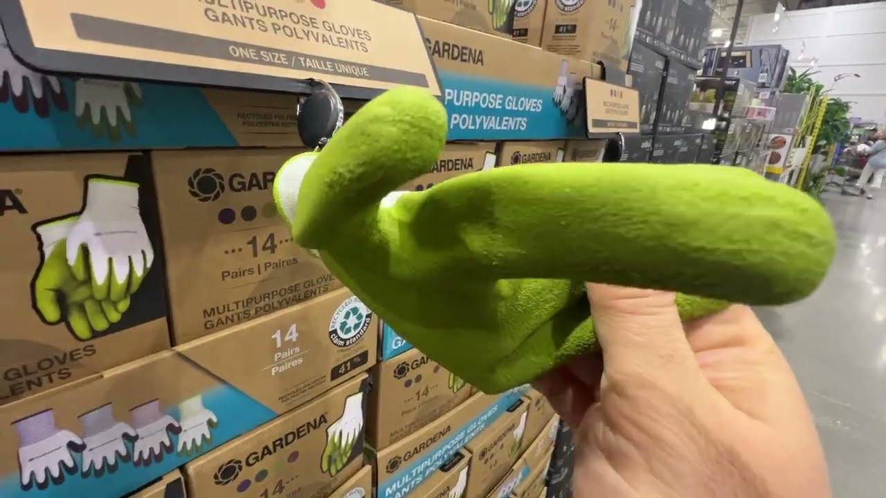 四个店卖的花园手套 - Costco, Dollar, Sheridan, Home Depot