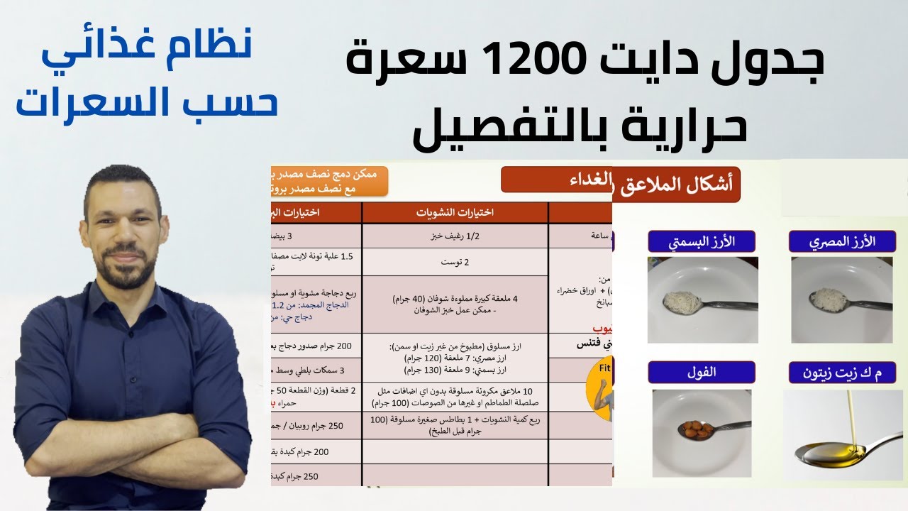 دايت 1200 سعرة حرارية | نظام غذائي لانقاص الوزن | رجيم السعرات الحرارية 1200