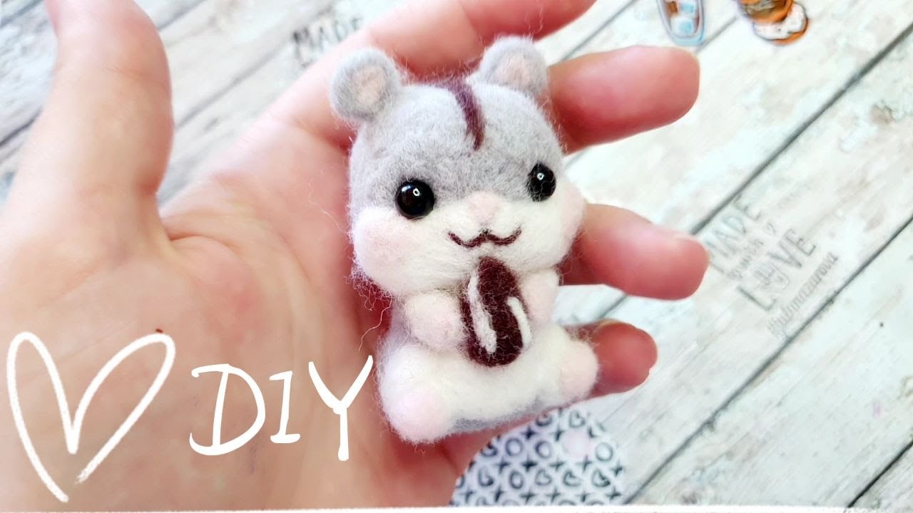 DIY Хомяк Своими Руками \ Творческий Набор ВАЛЯНИЕ ИЗ ШЕРСТИ ДЛЯ НАЧИНАЮЩИХ
