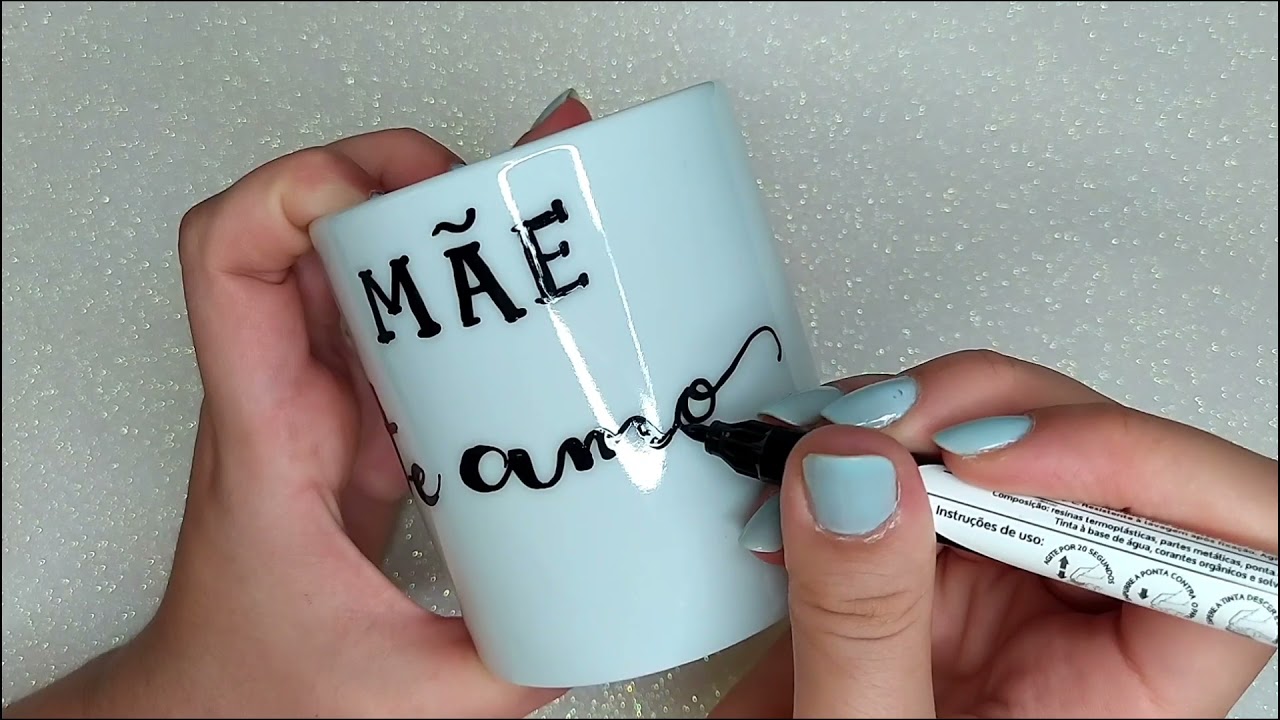 Lettering na Caneca com Caneta Porcelana Compactor : Especial Dia Das Mães