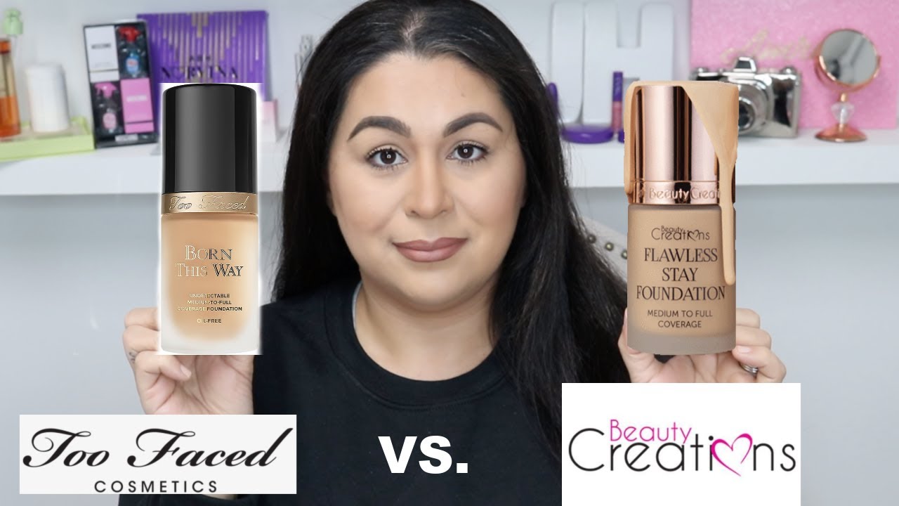 12 Hour Wear Test Beauty Creations Flawless Stay Foundation vs. Too Faced Born This Way Foundation