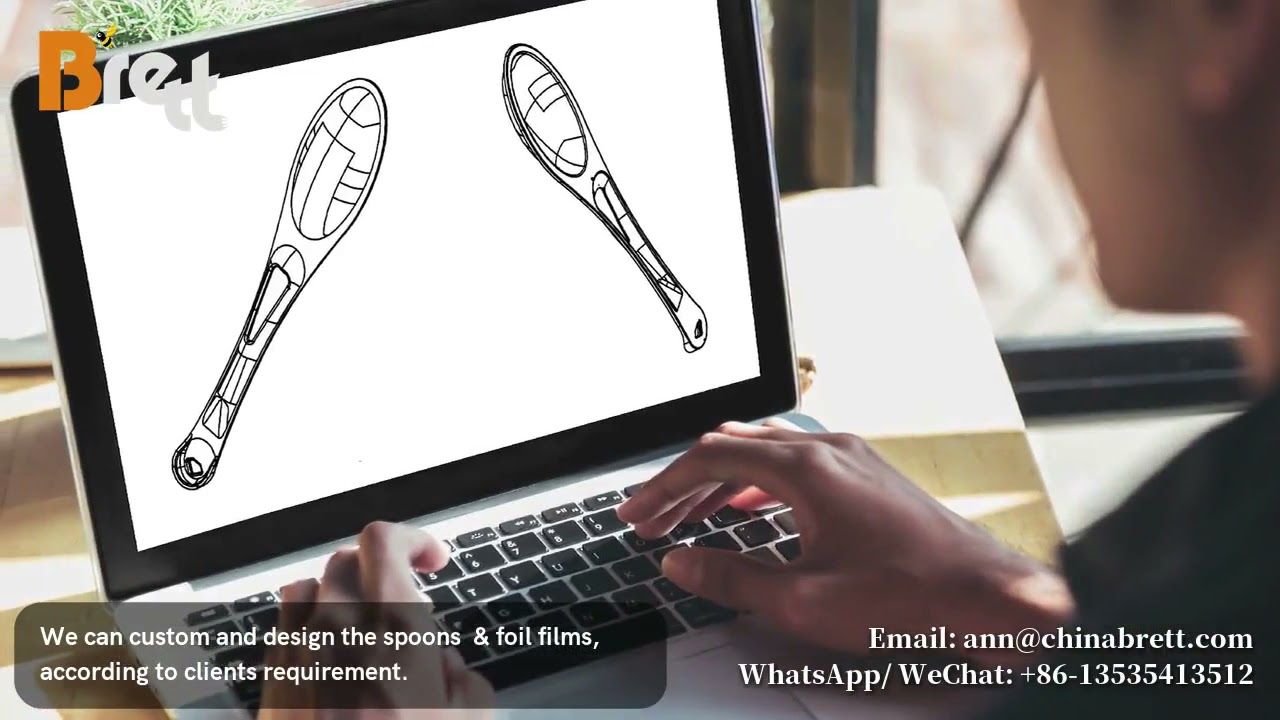 How to produce plastic honey spoon | foil film lid | wrapper packing by filling sealing machine