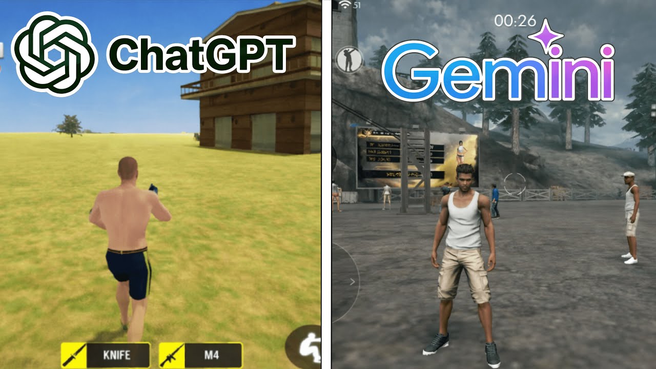 ChatGPT vs Gemini Criam Free Fire Do ZERO!