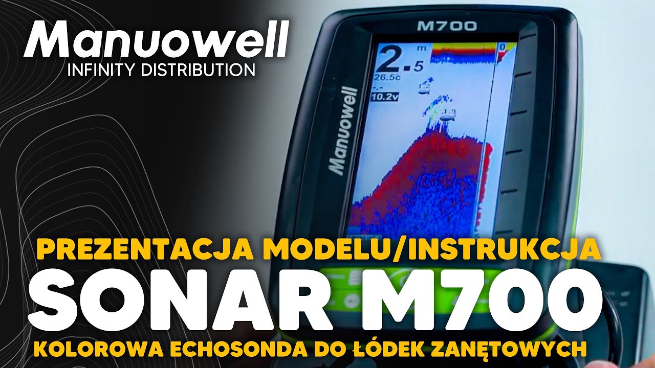 Manuowell M700 - Kolorowa Echosonda do łódek zanętowych