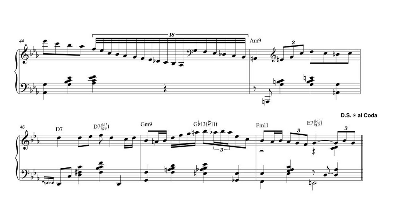 Misty. Arranged for solo piano, with music sheet.
