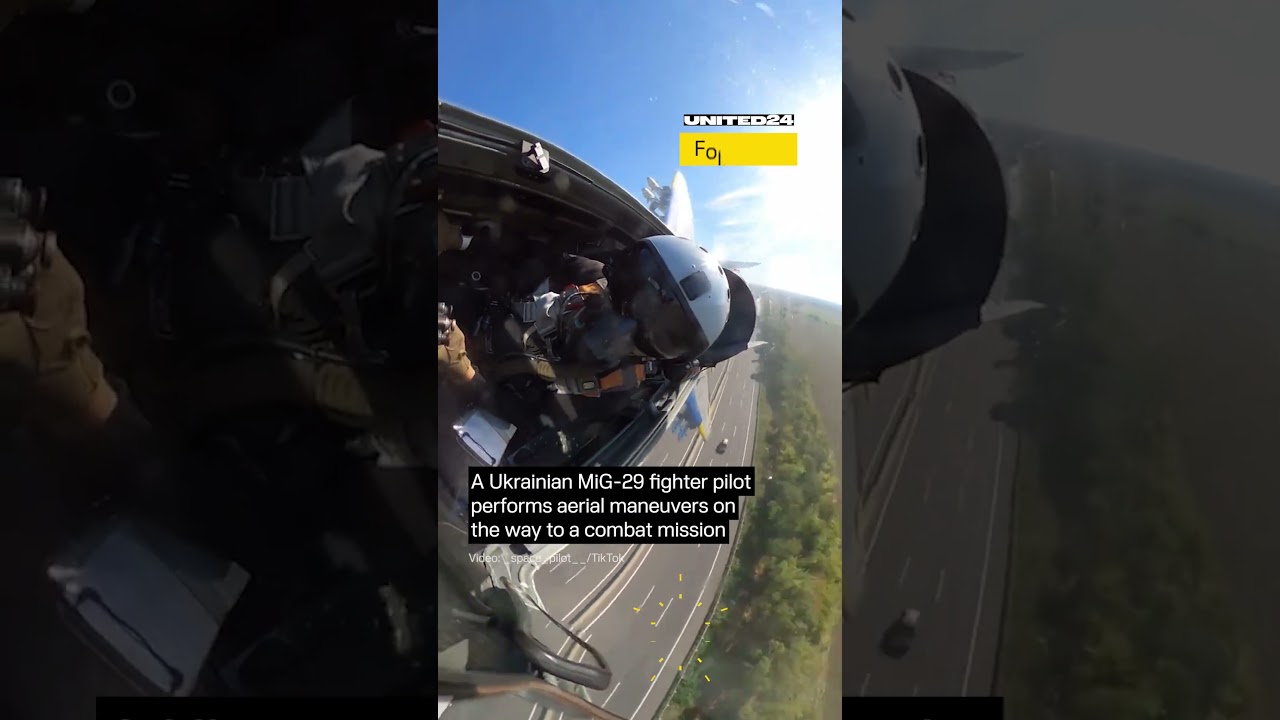 Ukrainian MiG-29 Pilot Performs Aerial Maneuvers #warinukraine