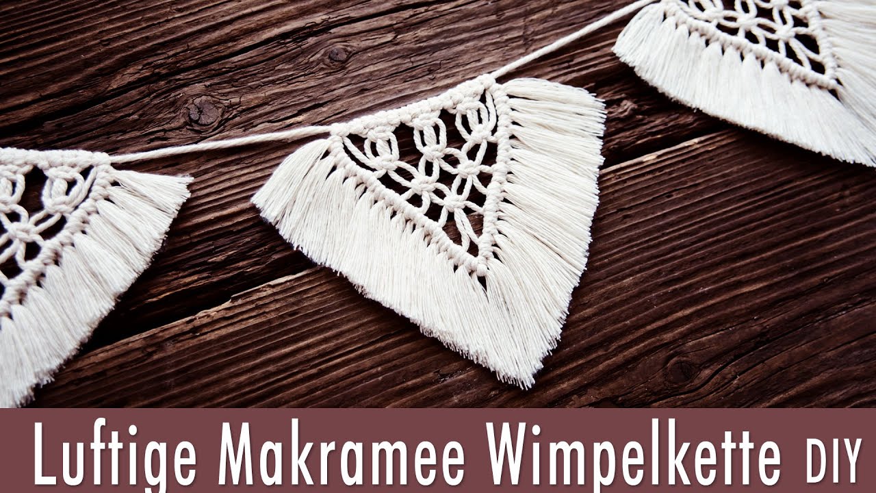 Luftige Makramee-Wimpelkette | DIY | Anleitung