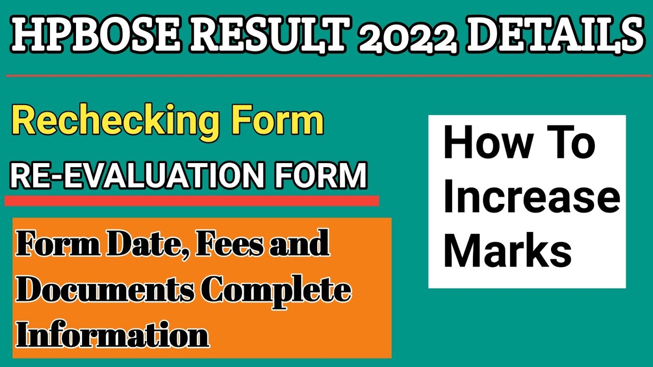 HPBOSE REVALUATION RECHECKING RESULT 2022 - Term 1
