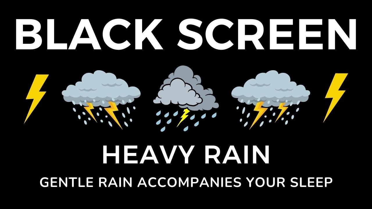 Relaxing Sleep with Soft Rain Sounds for Stress & Anxiety Relief | 1 Hours ASMR Black Screen