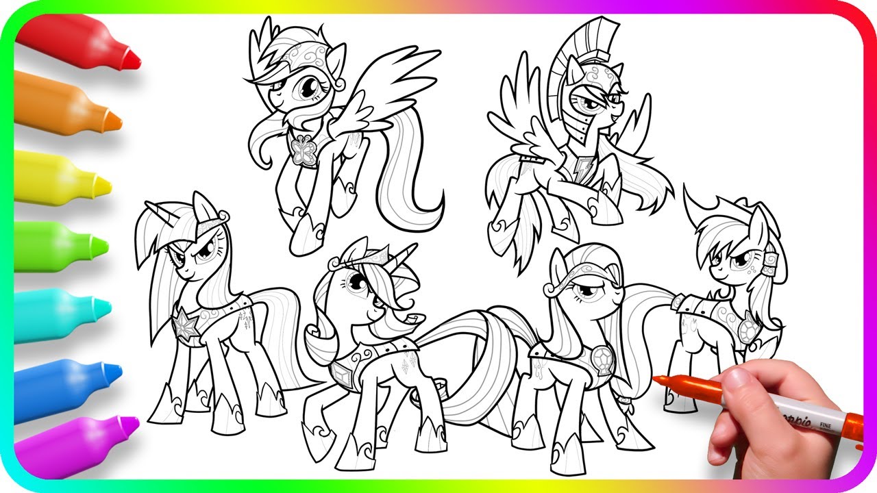 Coloring Pages MY LITTLE PONY. How to color My Little Pony. Simple and Easy Drawing Tutorial. MLP