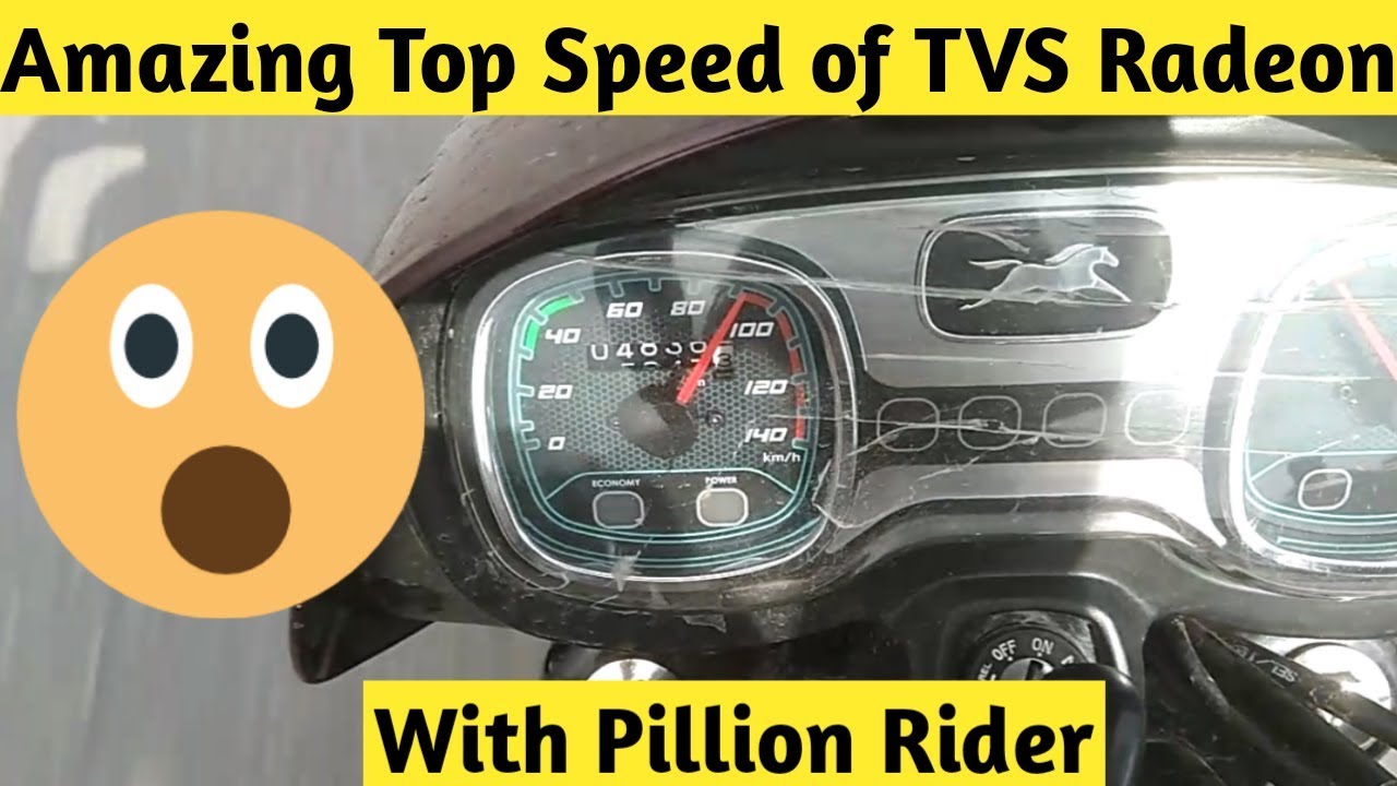 TVS Radeon Top Speed With Pillion Rider Shocking Results-UP65 Racers
