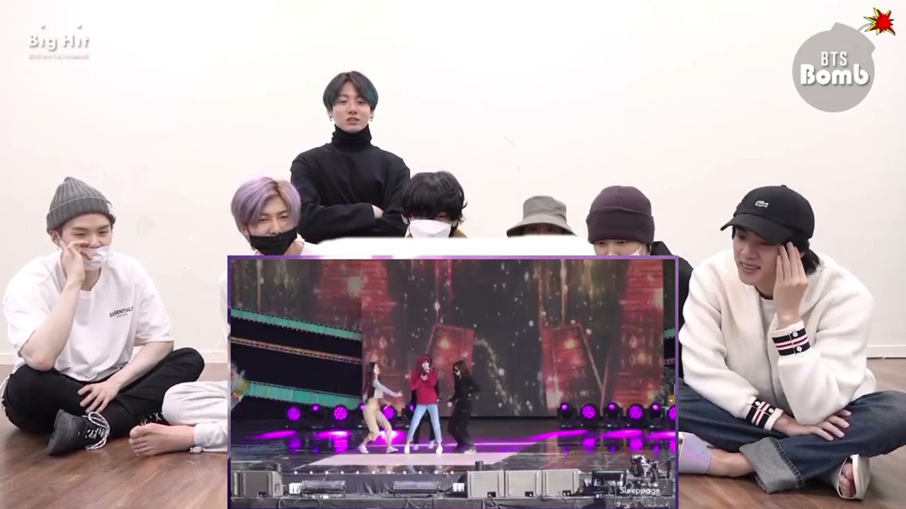 bts reaction blackpink