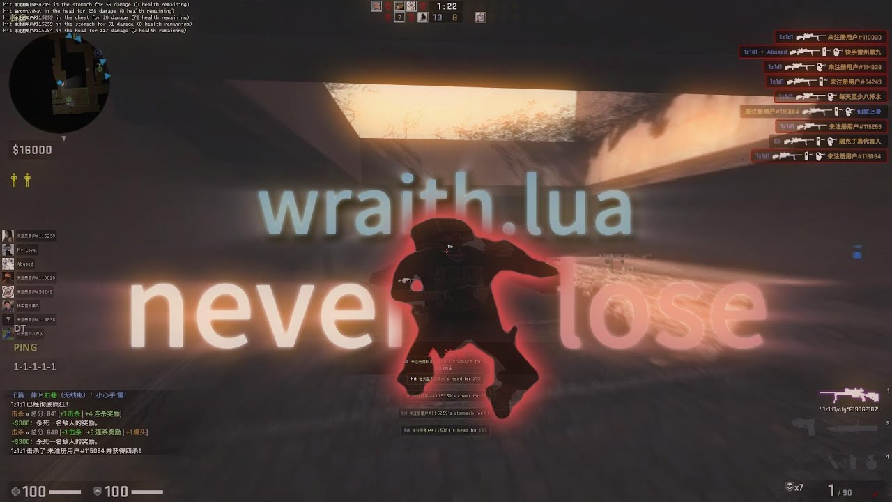 Neverlose  wraith lua highlights by 1z1d1 （hvh 7k-5k）
