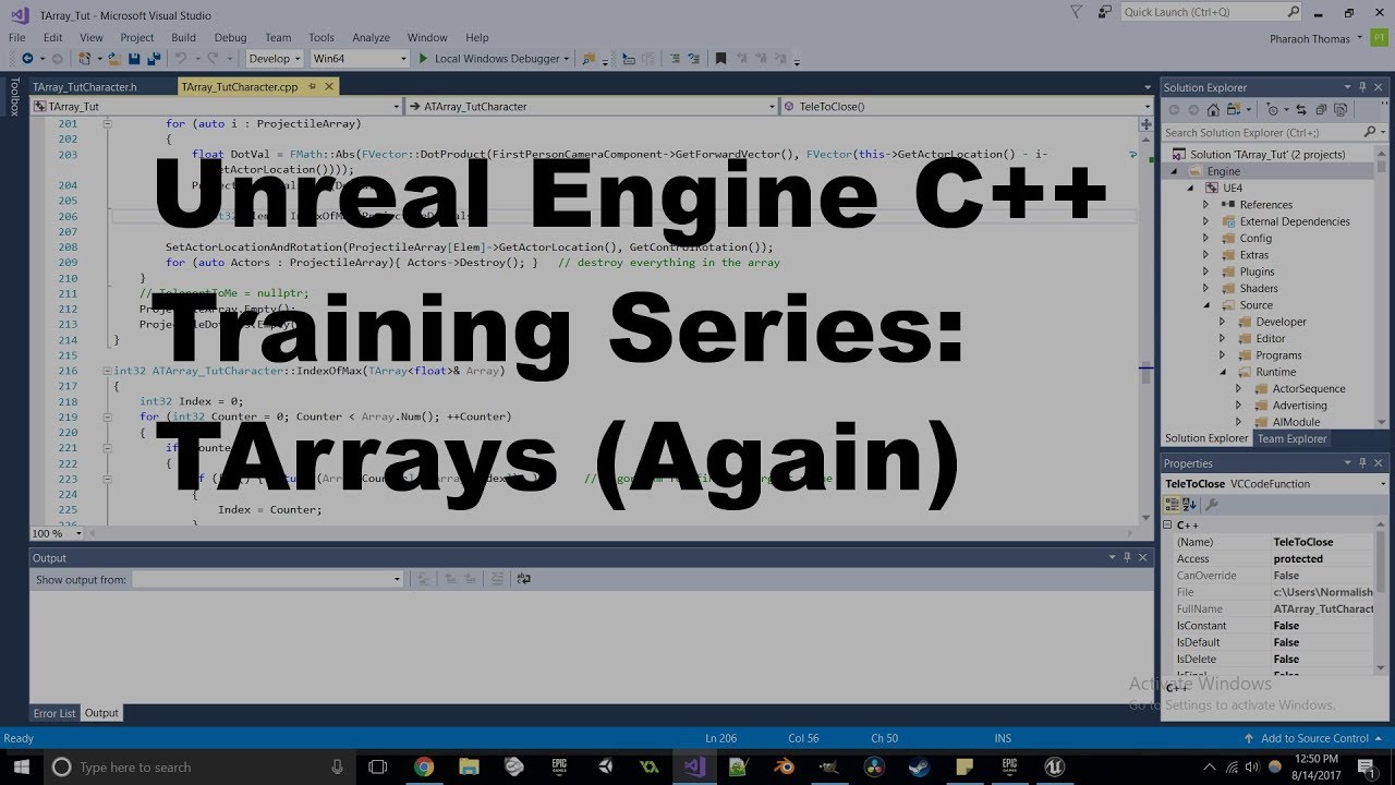 Unreal Engine C++ Training Series - TArrays (Again)