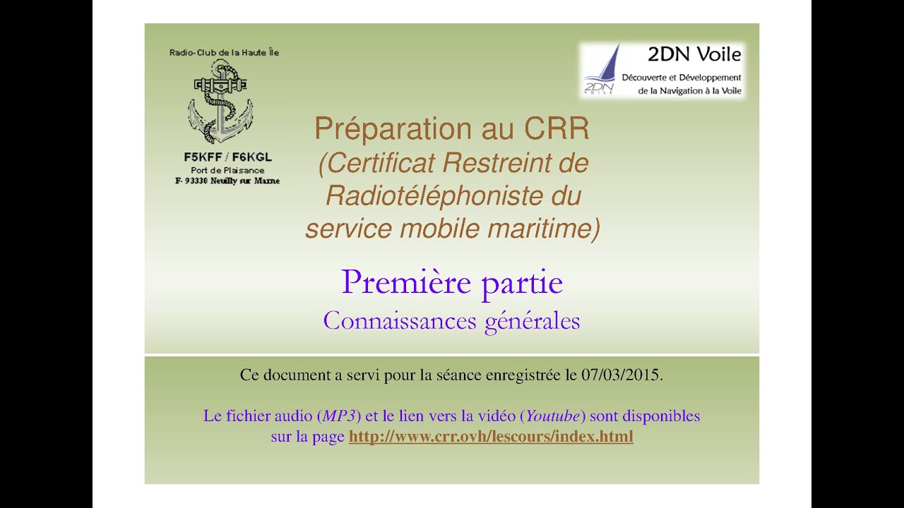 Cours de Pr&eacute;paration au CRR - 1&egrave;re partie - Connaissances g&eacute;n&eacute;rales