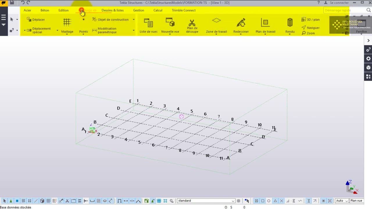 Vidéo 01 - Formation Tekla Structures - Modélisation d'un hangar en charpente métallique