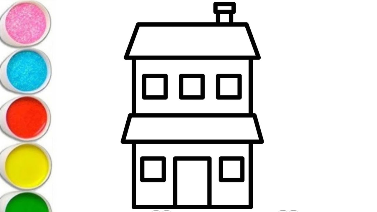 How To Draw A House | House Drawing Easy Step By Step For kids | Ghar ka chitra kaise banate hai 