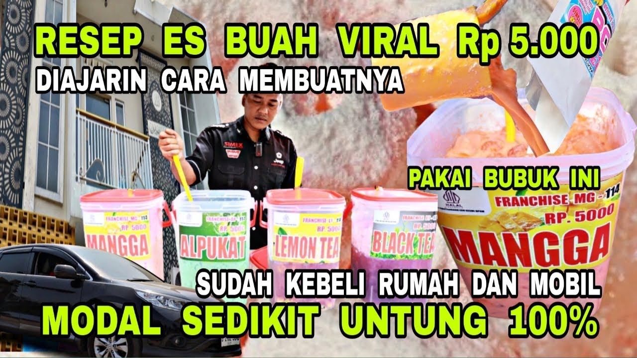 CARA PEMBUATAN ES BUAH VIRAL KEKINIAN ‼️ MODAL SERBUK SUDAH MENGHASILKAN MOBIL DAN RUMAH MEWAH