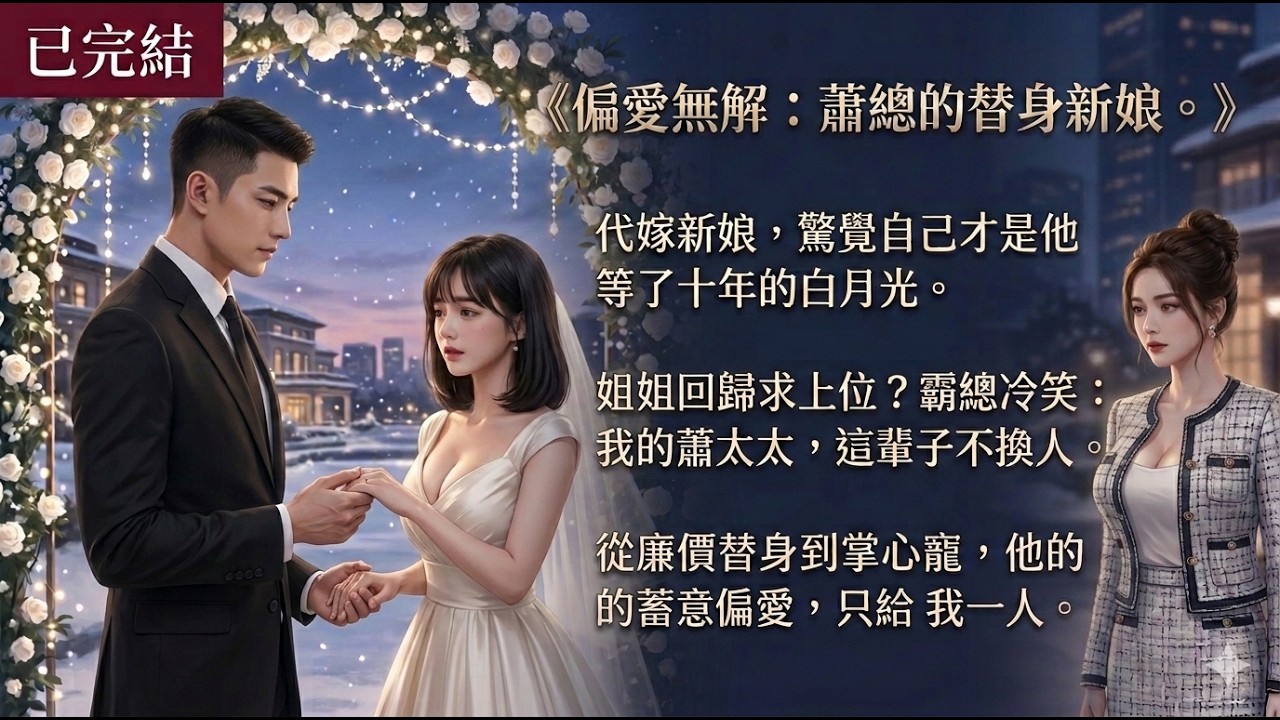 《偏愛無解：蕭總的替身新娘。》我代替姐姐穿上婚紗，卻沒想到他等的人，從來就是那個在雪地裡救了他的我。原本以為我是她的影子，沒想到他所有的溫柔與偏愛，從頭到尾都只給了我一個人。