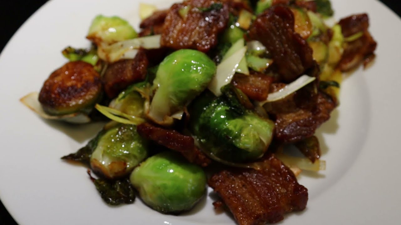 How to make Stir fry Pork belly with Brussels Sprout?