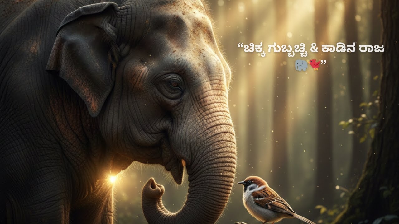 🐘 ಕಾಡಿನ ರಾಜ ಮತ್ತು ಚಿಕ್ಕ ಗುಬ್ಬಚ್ಚಿ 🐦