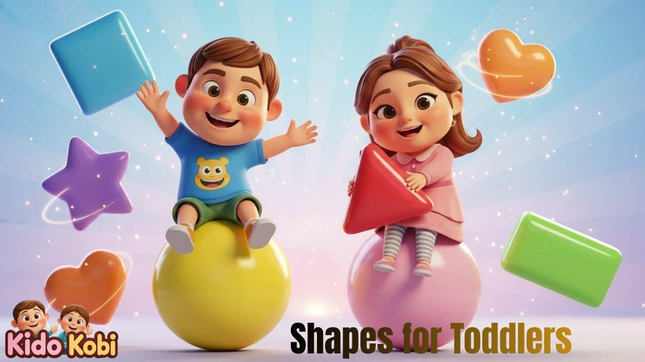 Shapes for Toddlers 👶 | Shape Song & Nursery Rhymes | Kido & Kobi