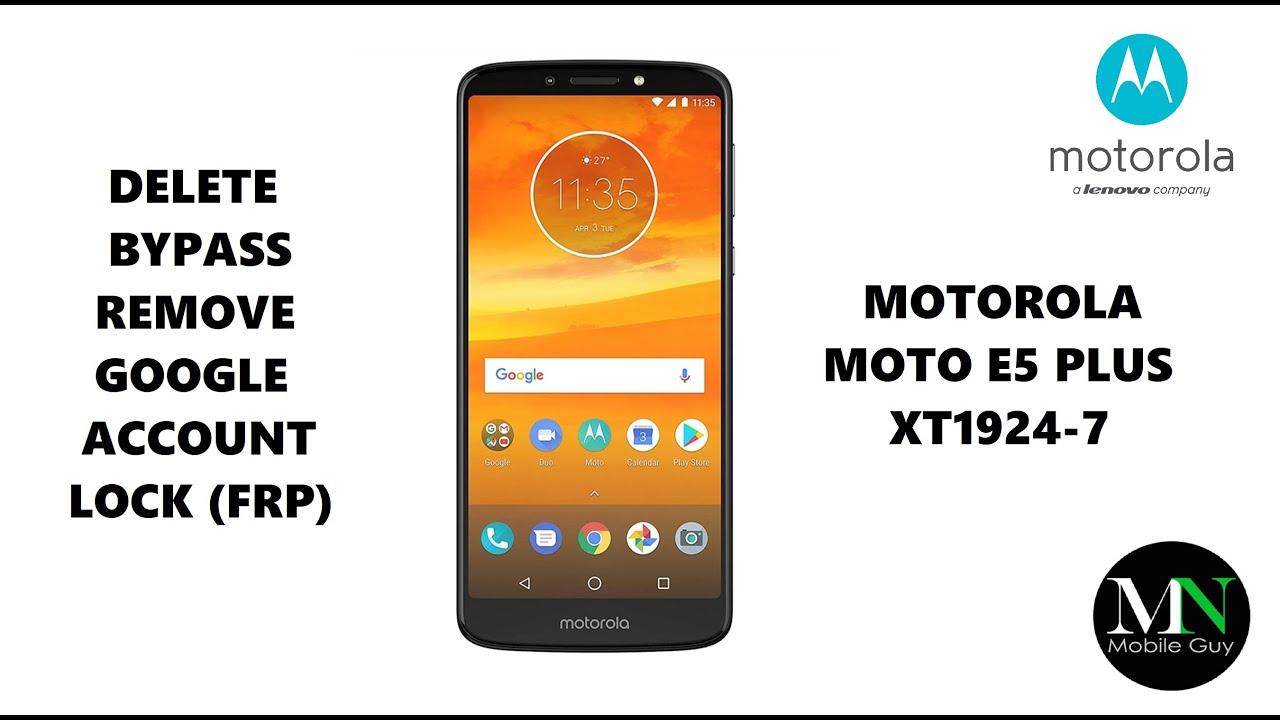 Delete / Bypass / Remove Google Account Lock (FRP) on Motorola Moto E5 Plus XT1924-7!