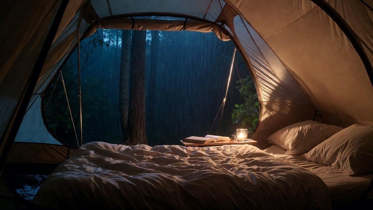 Rain-Soaked Forest Camp | Cinematic Cozy Tent Ambience for Restful Sleep
